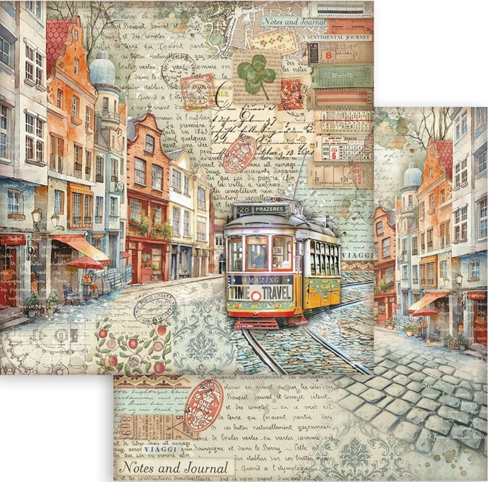 Stamperia Art of Travelling 12โ x 12โ Paper Pad - Image 3