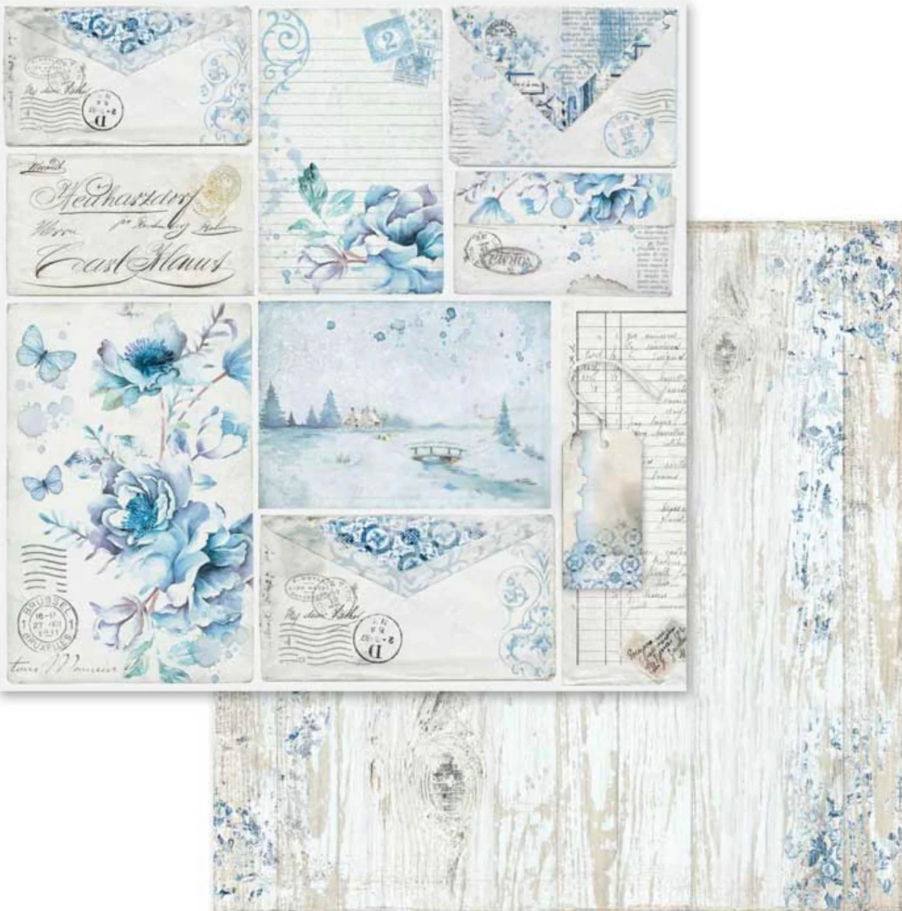 Stamperia Blue Land Paper Pack 12” x 12” - Image 11