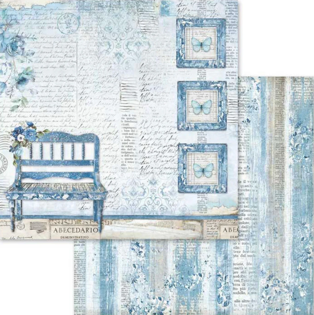 Stamperia Blue Land Paper Pack 12” x 12” - Image 9