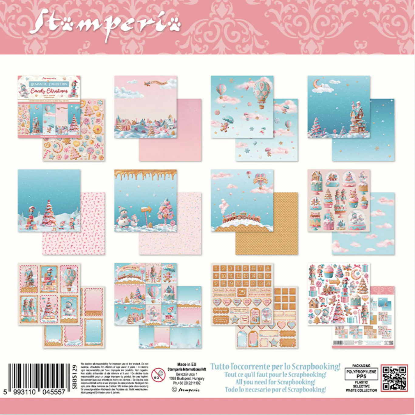 Stamperia Candy Christmas 8” x 8” Paper Pad - Image 13