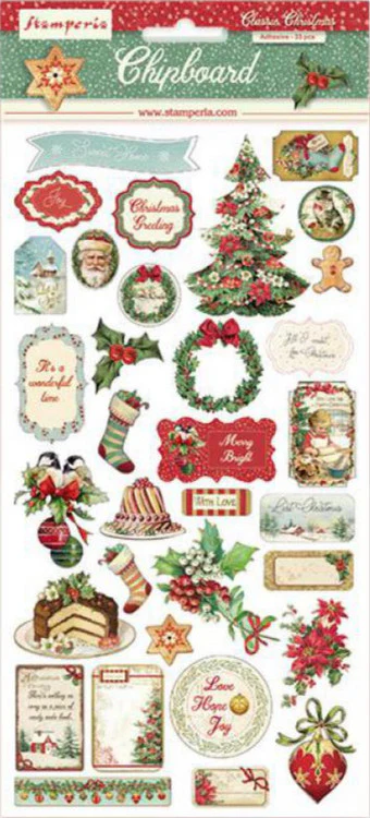 Stamperia Classic Christmas Chipboard - Image 2
