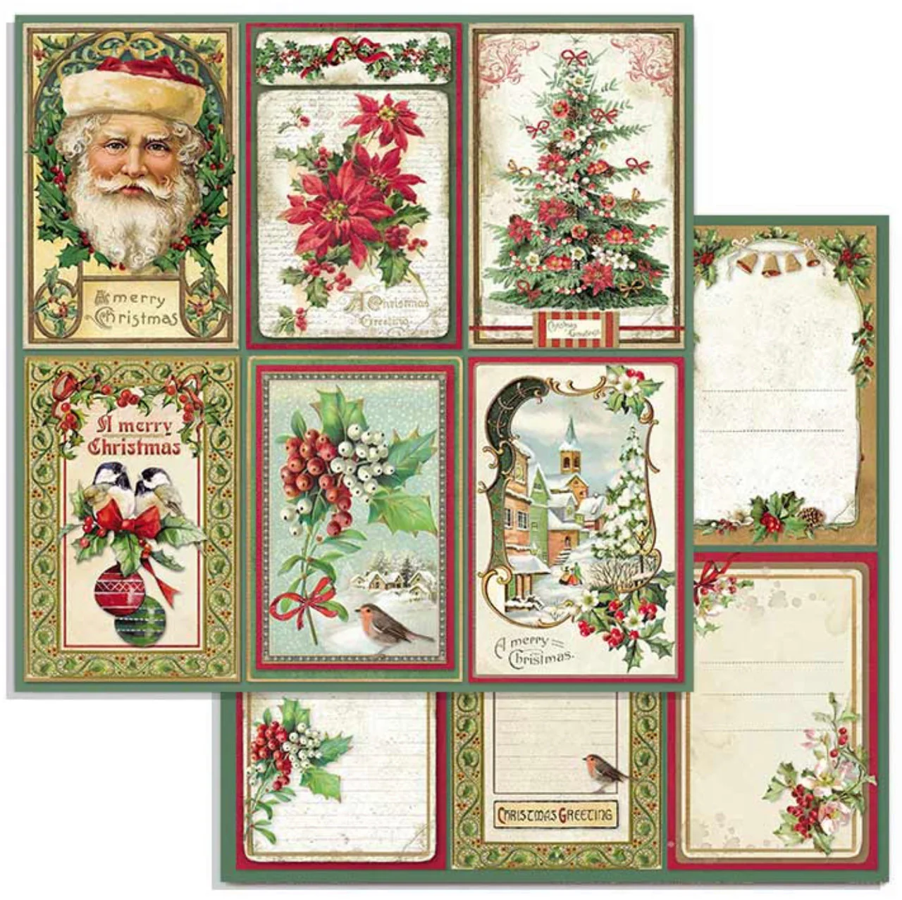Stamperia Classic Christmas Paper Pack 8” x 8” - Image 5
