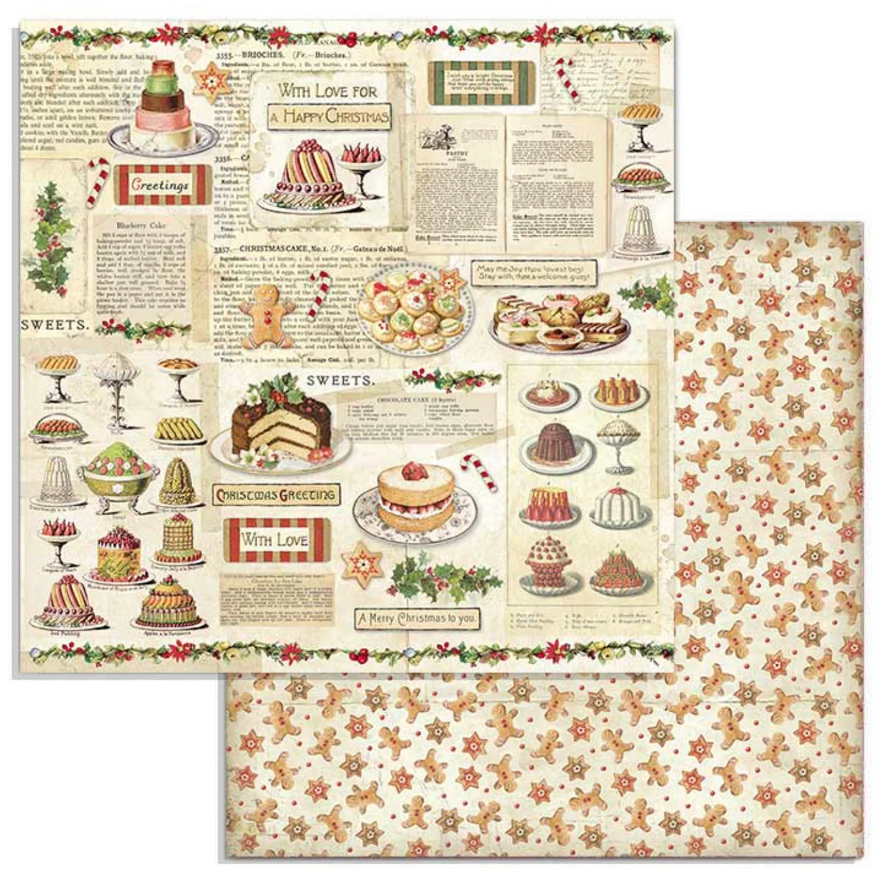 Stamperia Classic Christmas Paper Pack 8” x 8” - Image 6
