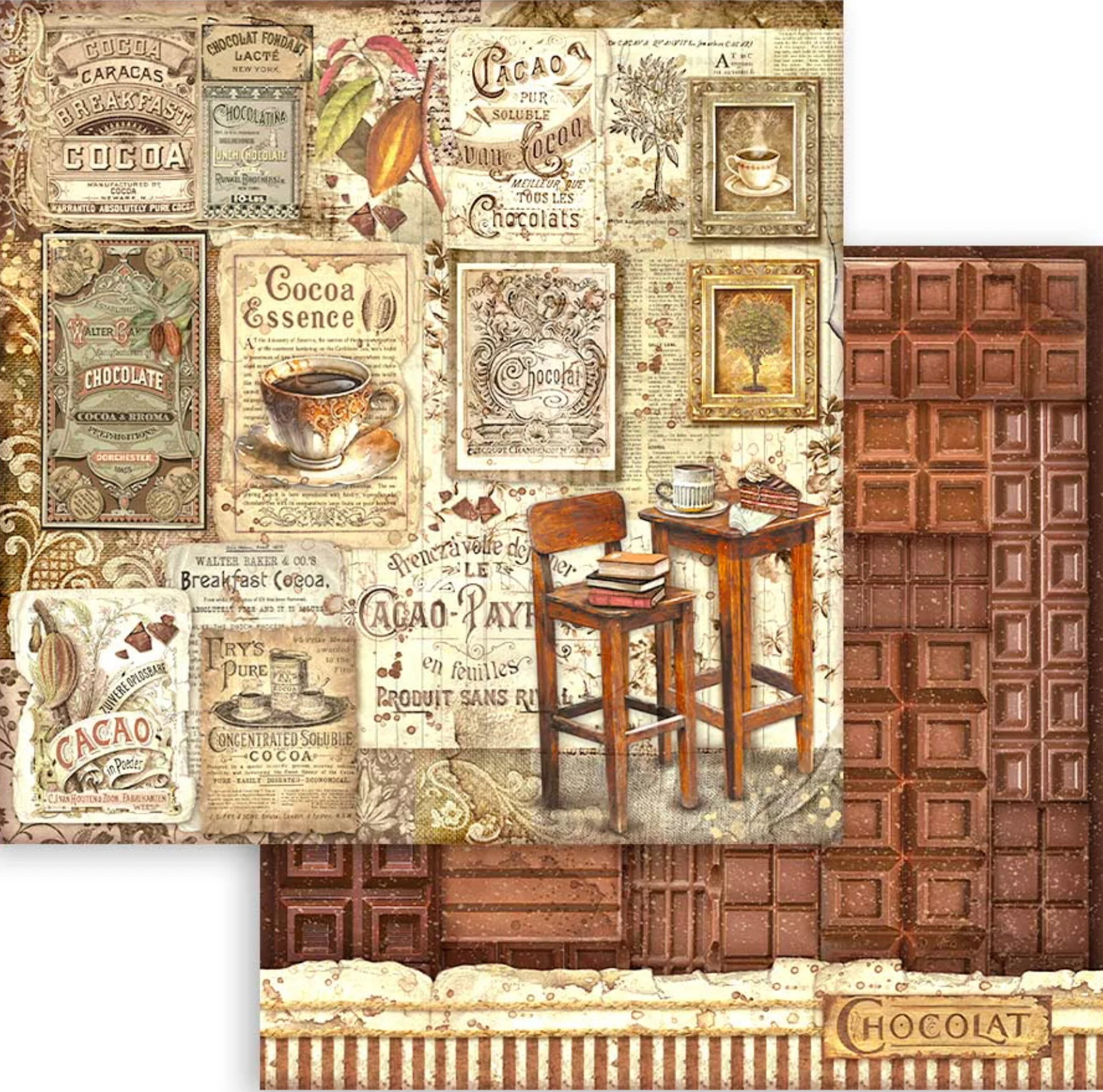 Stamperia Coffee and Chocolate 12” x 12” Paper Collection - Image 4