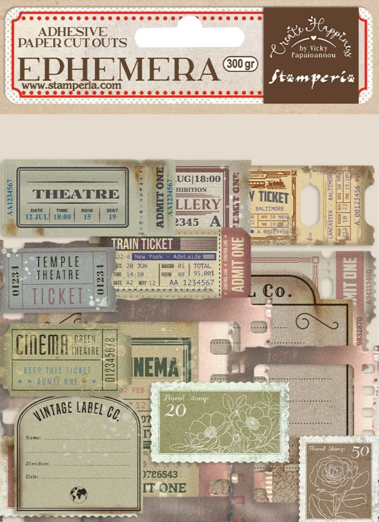 Stamperia Create Happiness Tickets Adhesive Ephemera - Image 2