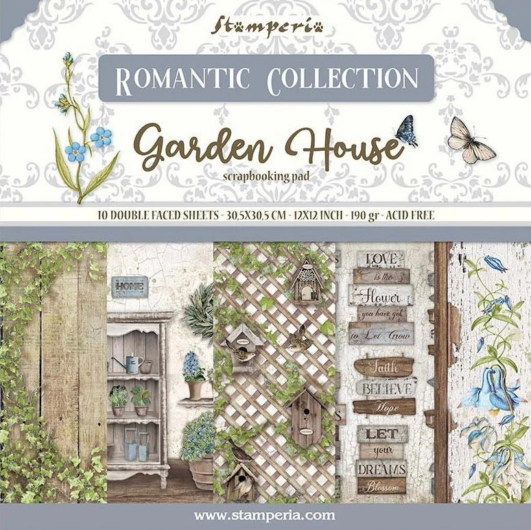 Stamperia Double Face 12โ x 12โ Paper Collection - Romantic Garden House