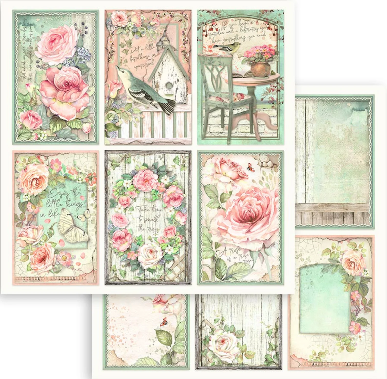 Stamperia House of Roses 12โ x 12โ Paper Pad - Image 4