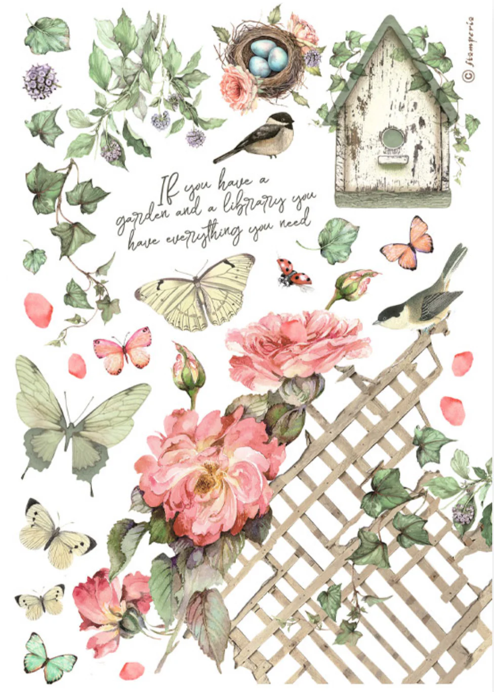 Stamperia House of Roses Washi Pad (8 Sheets) - Image 5