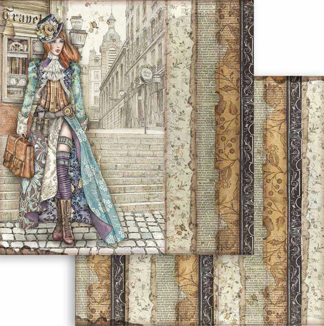 Stamperia Lady Vagabond 12” x 12” Paper Pack - Image 10