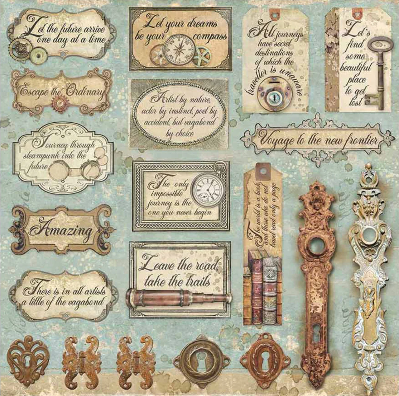 Stamperia Lady Vagabond 12” x 12” Paper Pack - Image 11