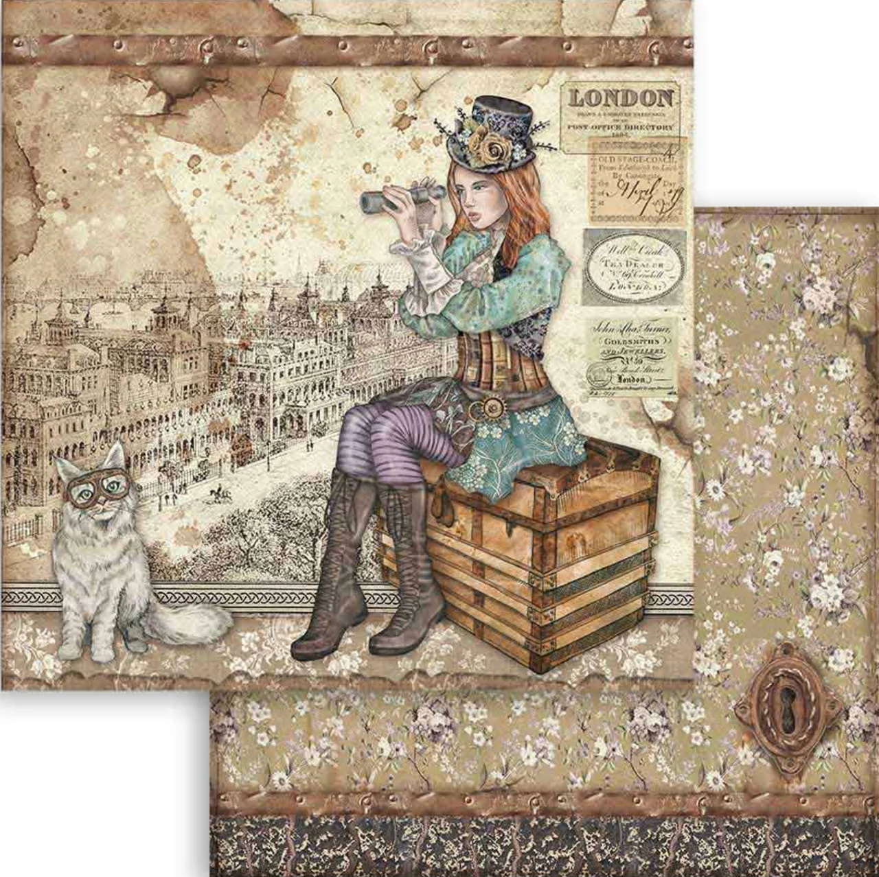Stamperia Lady Vagabond 12” x 12” Paper Pack - Image 7