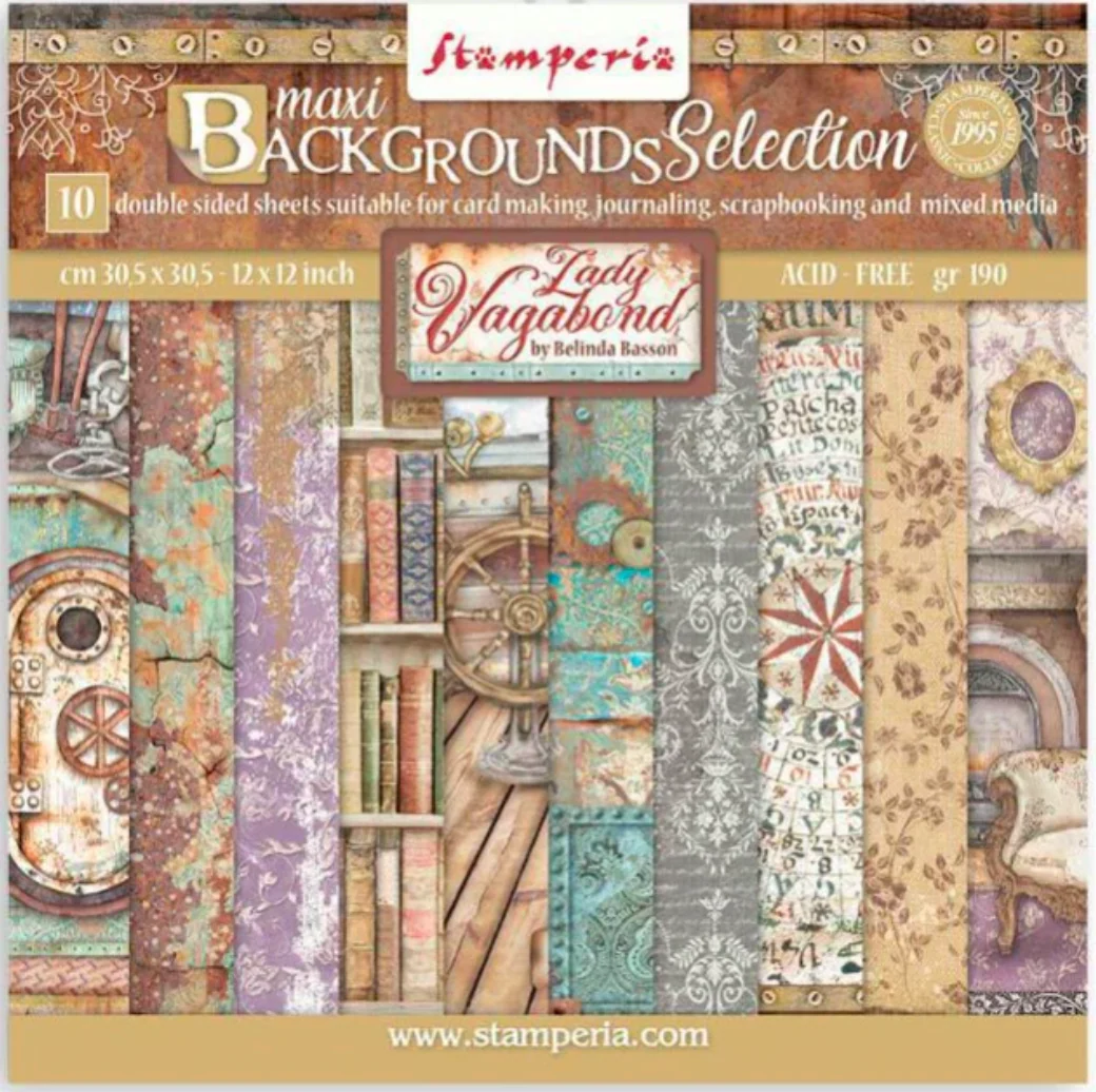 Stamperia Lady Vagabond 12 x 12 Backgrounds Selection Paper Pad - Image 2