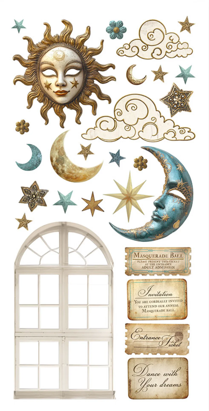 Stamperia Masquerade Paper Cut-Outs (4 Sheets) - Image 3