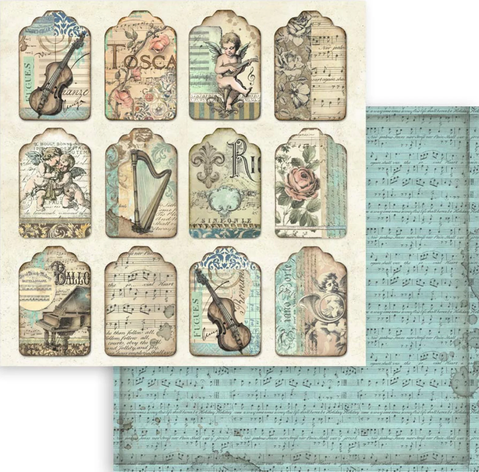 Stamperia Music 8” x 8” Paper Pad - Image 11