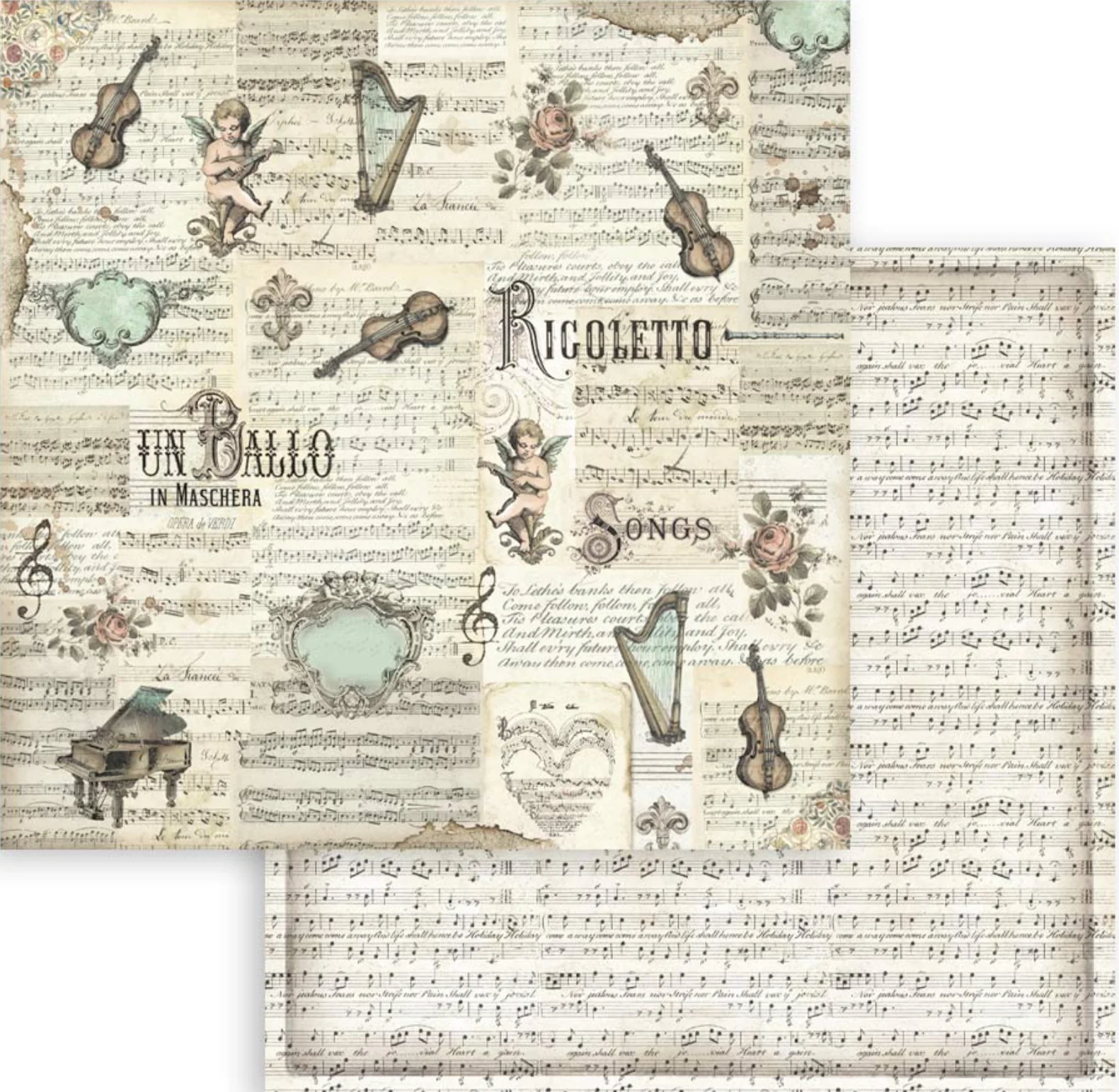 Stamperia Music 8” x 8” Paper Pad - Image 12
