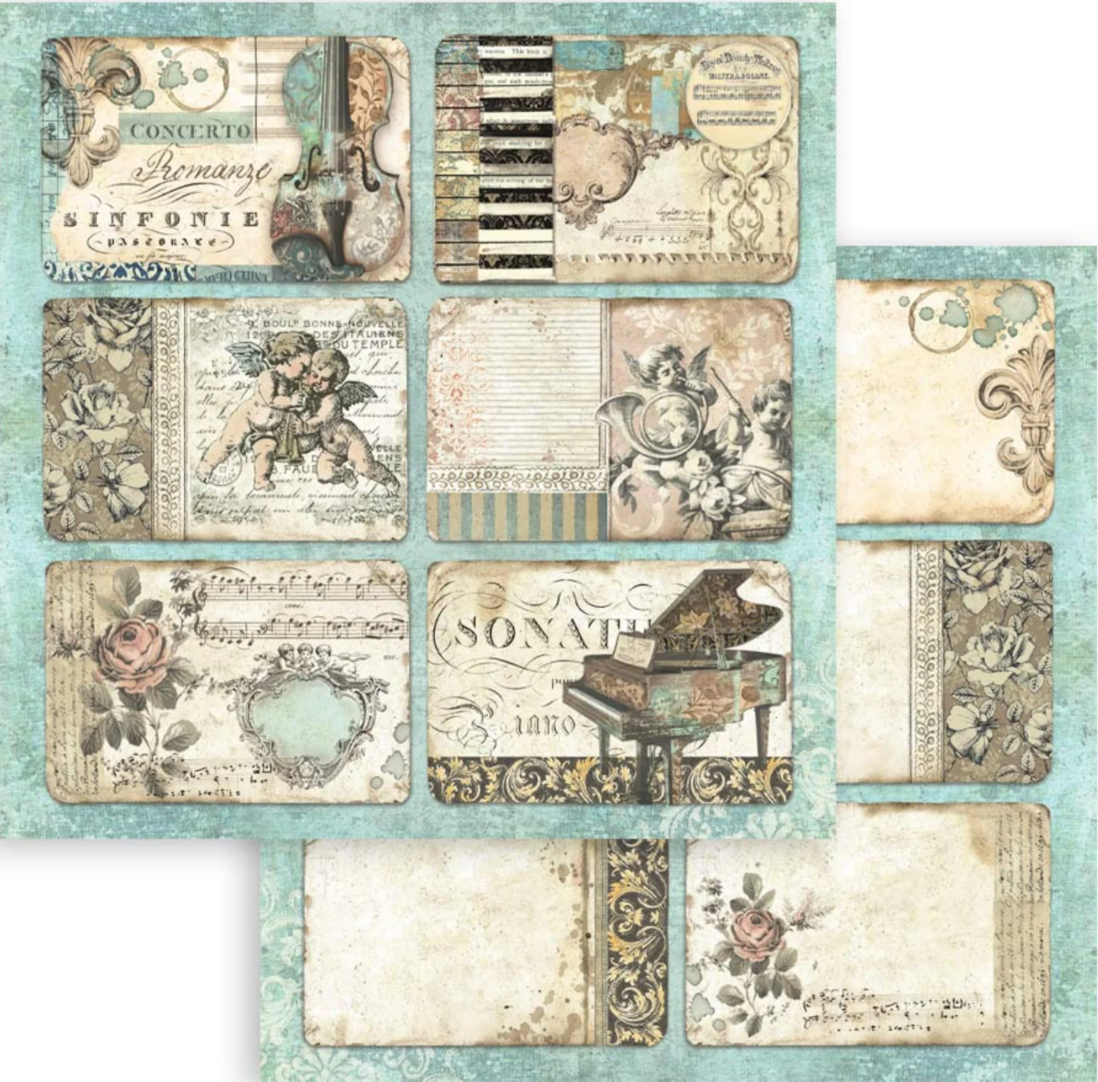 Stamperia Music 8” x 8” Paper Pad - Image 6