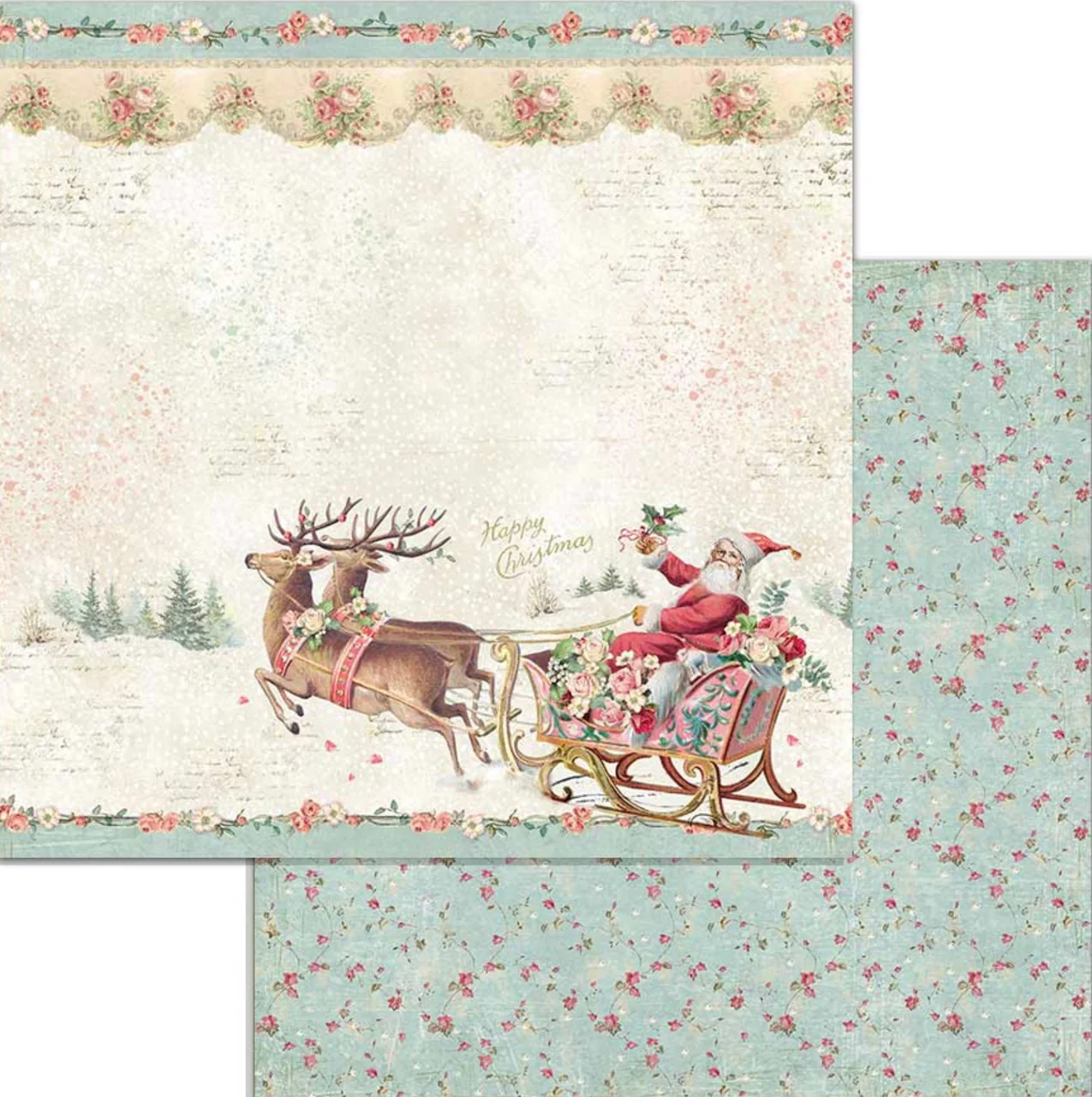 Stamperia Pink Christmas Paper Pack 12” x 12” - Image 6