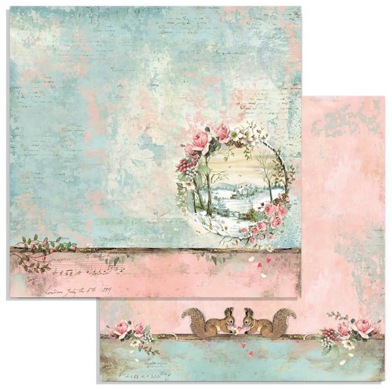 Stamperia Pink Christmas Paper Pack 8” x 8” - Image 7