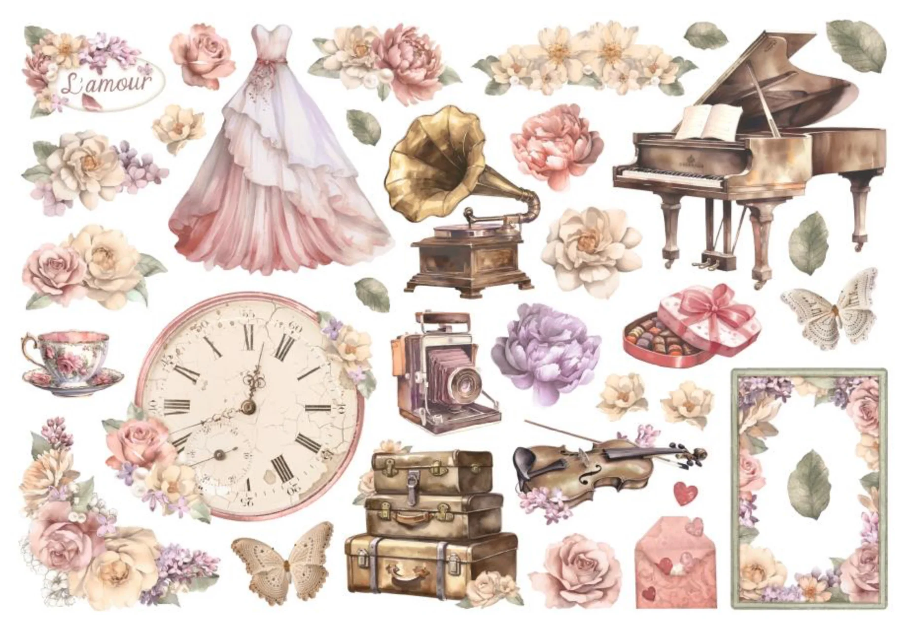 Stamperia Romance Forever - Journaling Edition Ephemera - Image 2