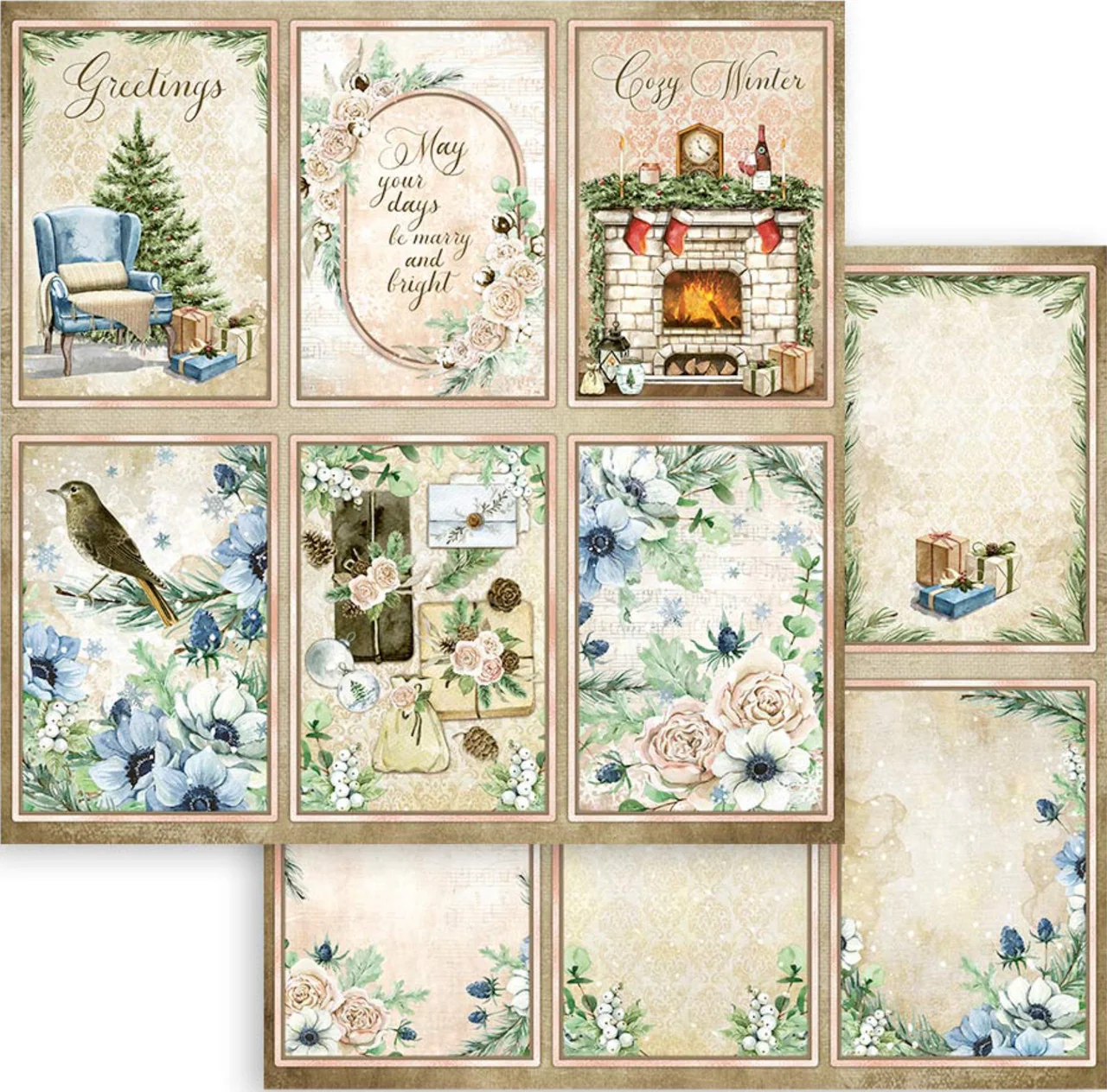 Stamperia Romantic Collection - Cozy Winter 12โ x 12โ Paper Collection - Image 7