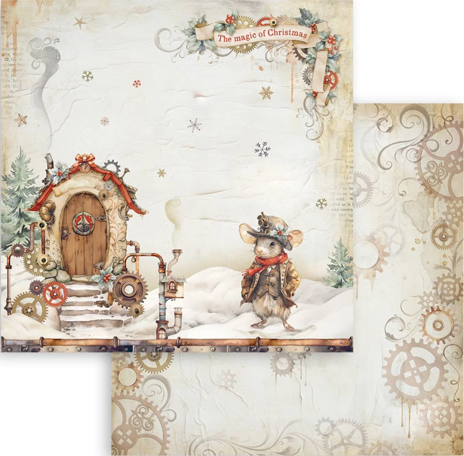 Stamperia Romantic Collection - Gear up for Christmas 8โ x 8โ Paper Pad - Image 5