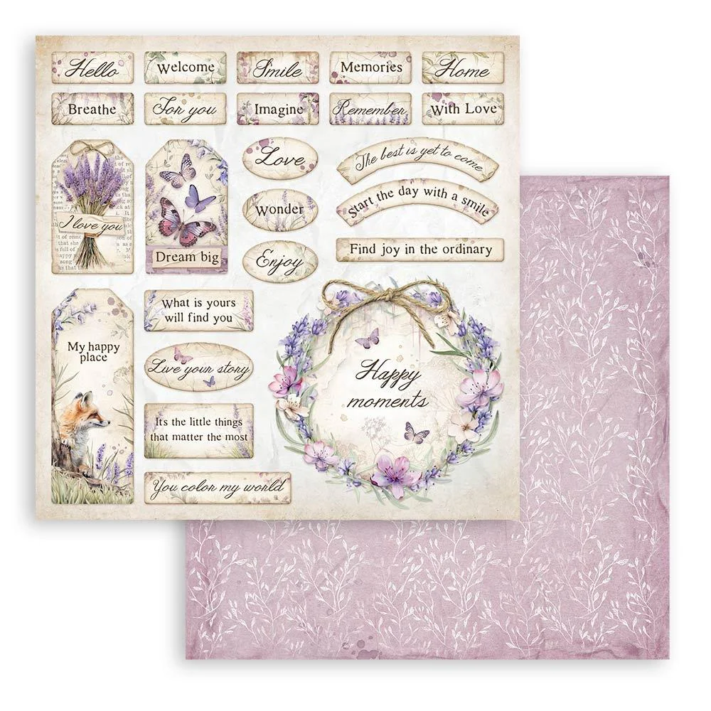 Stamperia Romantic Collection - Lavender 8” x 8” Paper Pad - Image 13