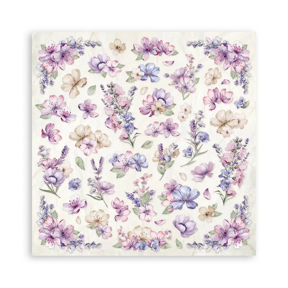 Stamperia Romantic Collection - Lavender 8” x 8” Paper Pad - Image 3