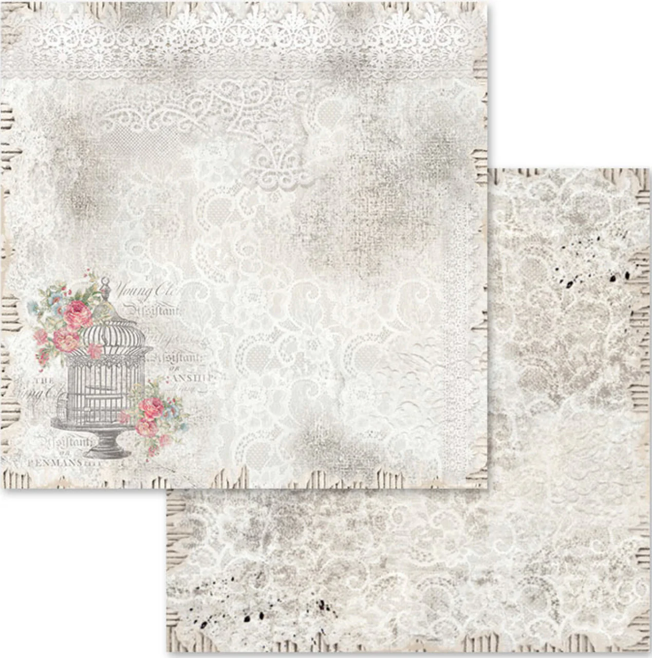 Stamperia Roses and Laces Paper Pack 12” x 12” - Image 3