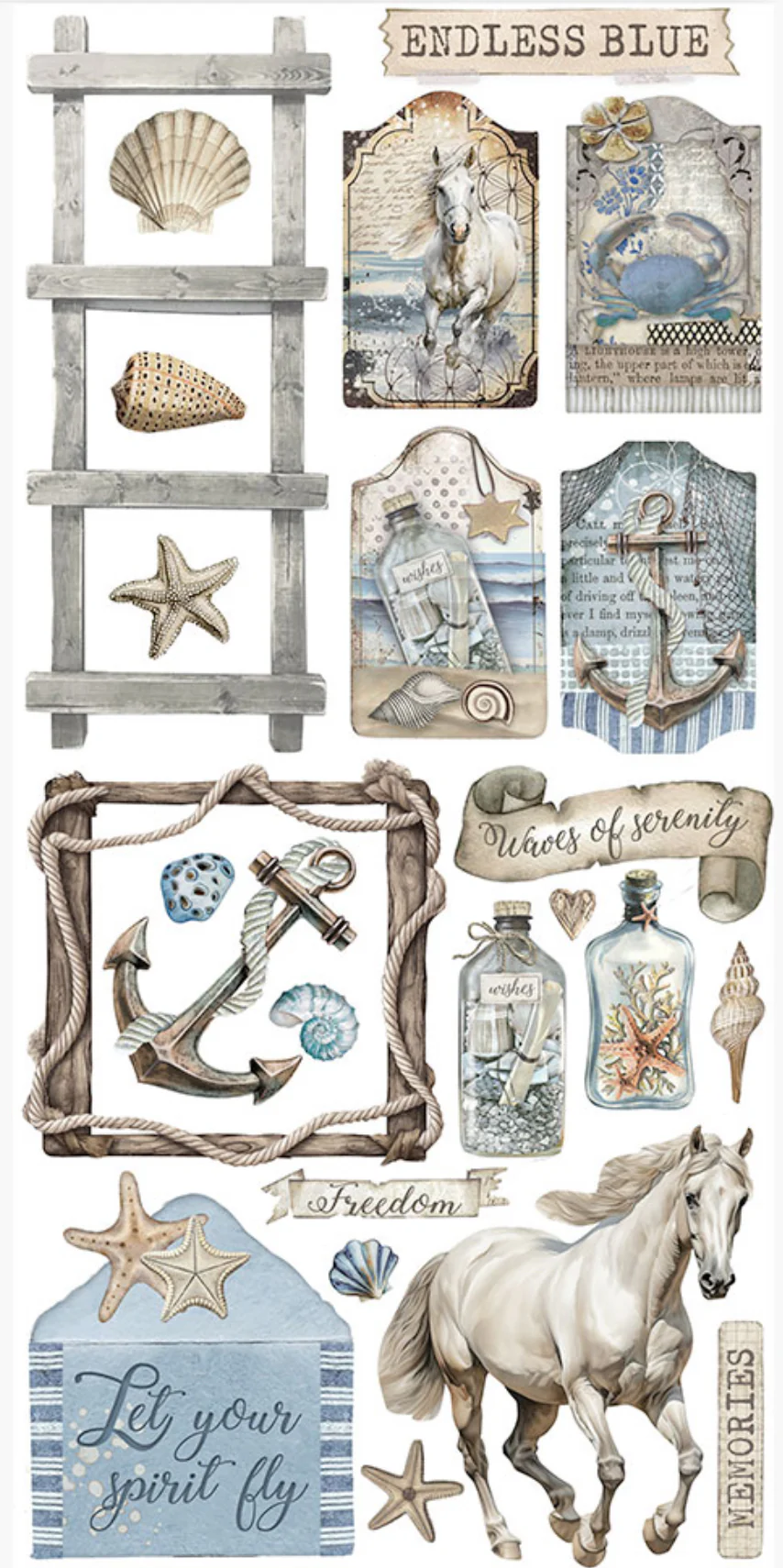 Stamperia Silent Sea Paper Cut-Outs (4 Sheets) - Image 5