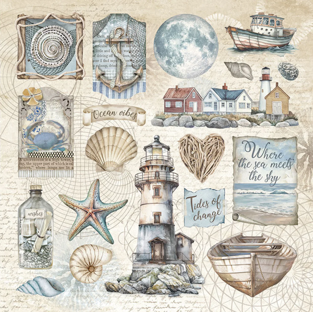 Stamperia Silent Sea Stickers (4 Sheets) - Image 3