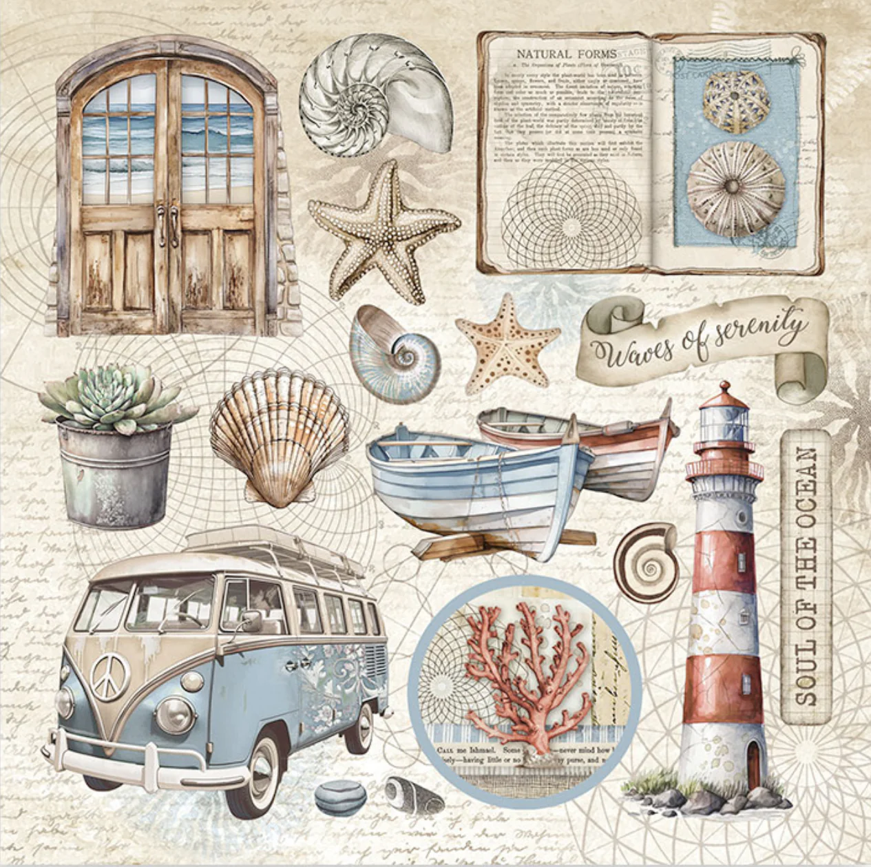 Stamperia Silent Sea Stickers (4 Sheets) - Image 4