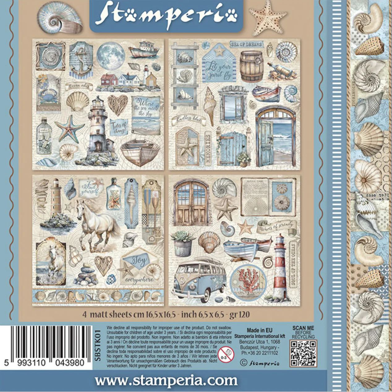 Stamperia Silent Sea Stickers (4 Sheets) - Image 6