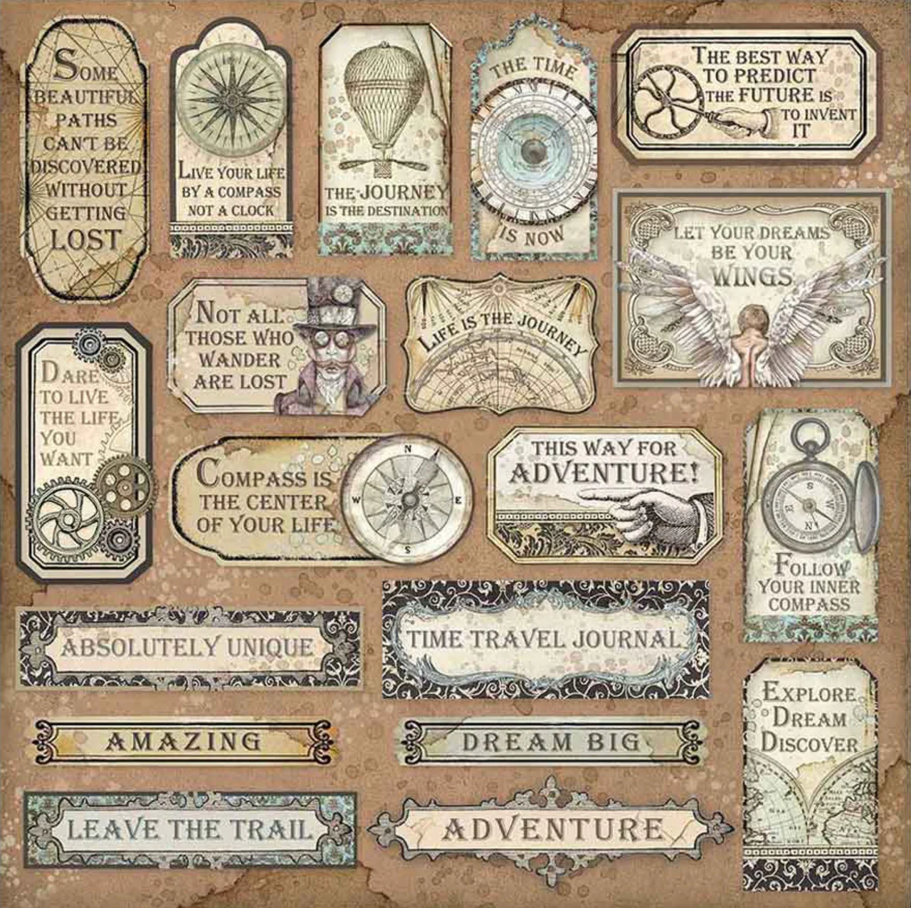 Stamperia Sir Vagabond 12” x 12” Paper Pack - Image 3