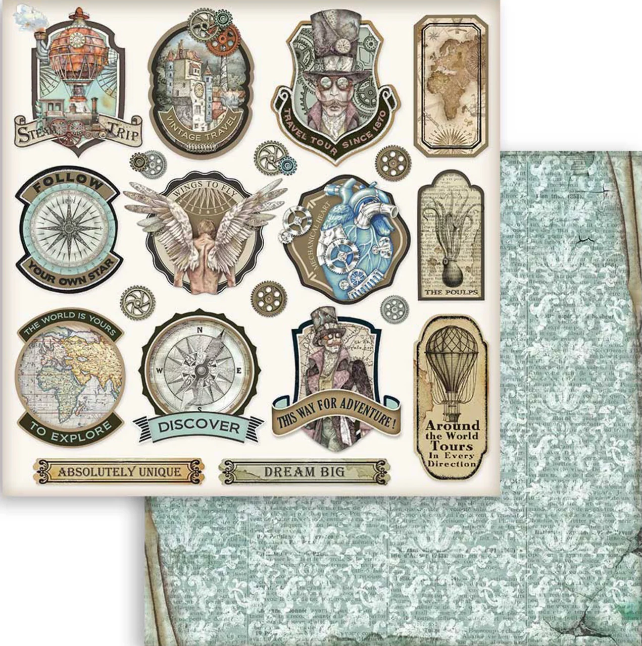 Stamperia Sir Vagabond 12” x 12” Paper Pack - Image 5