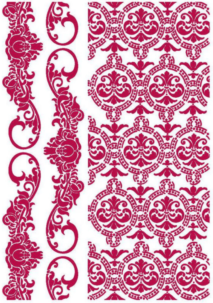 Stamperia Stencil G Romantic Journal Border & Texture