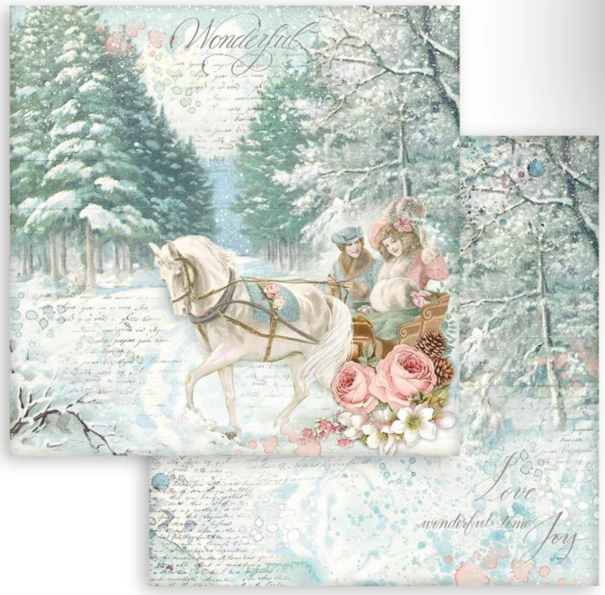 Stamperia Sweet Winter Double Faced Paper Pack 8” x 8” - Image 10