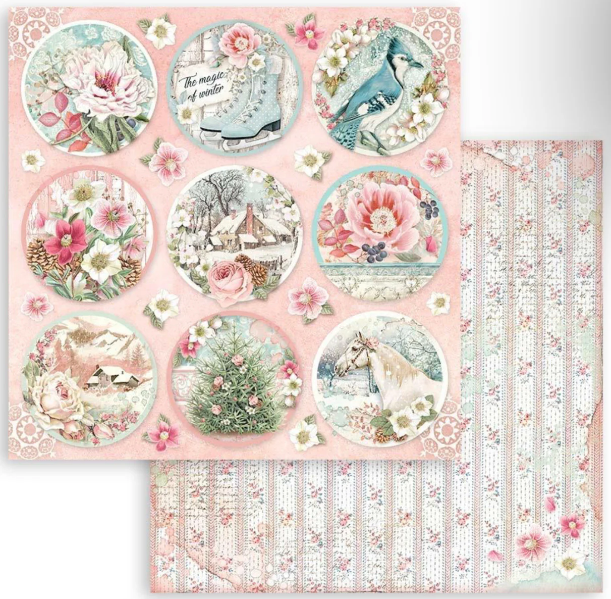Stamperia Sweet Winter Double Faced Paper Pack 8” x 8” - Image 12