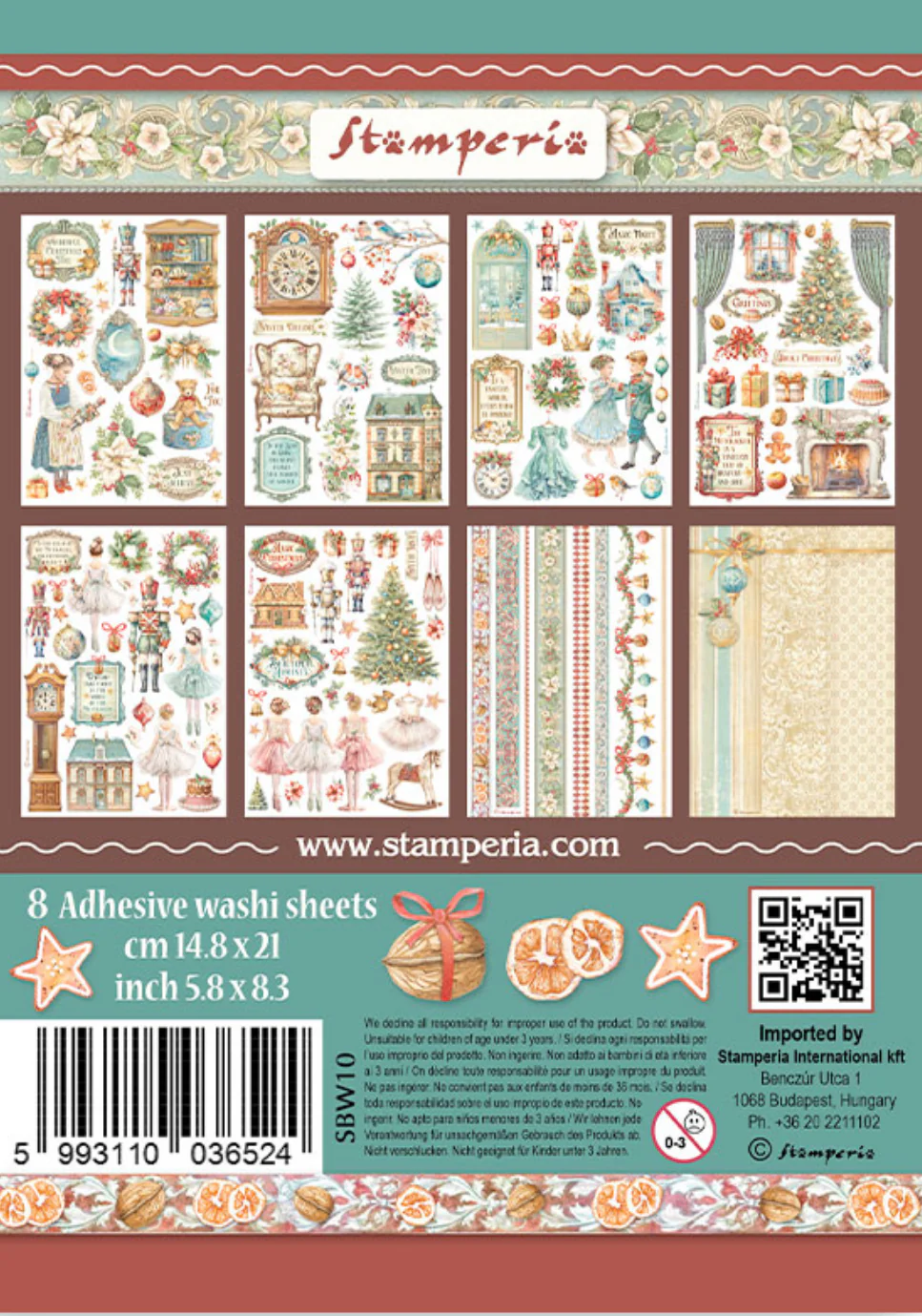 Stamperia The Nutcracker Washi Pad (8 Sheets) - Image 10
