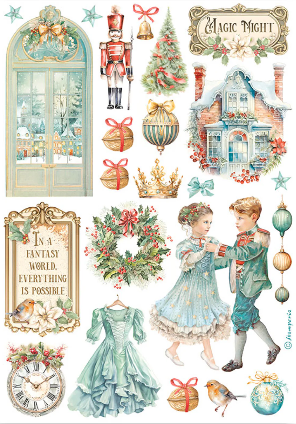 Stamperia The Nutcracker Washi Pad (8 Sheets) - Image 4