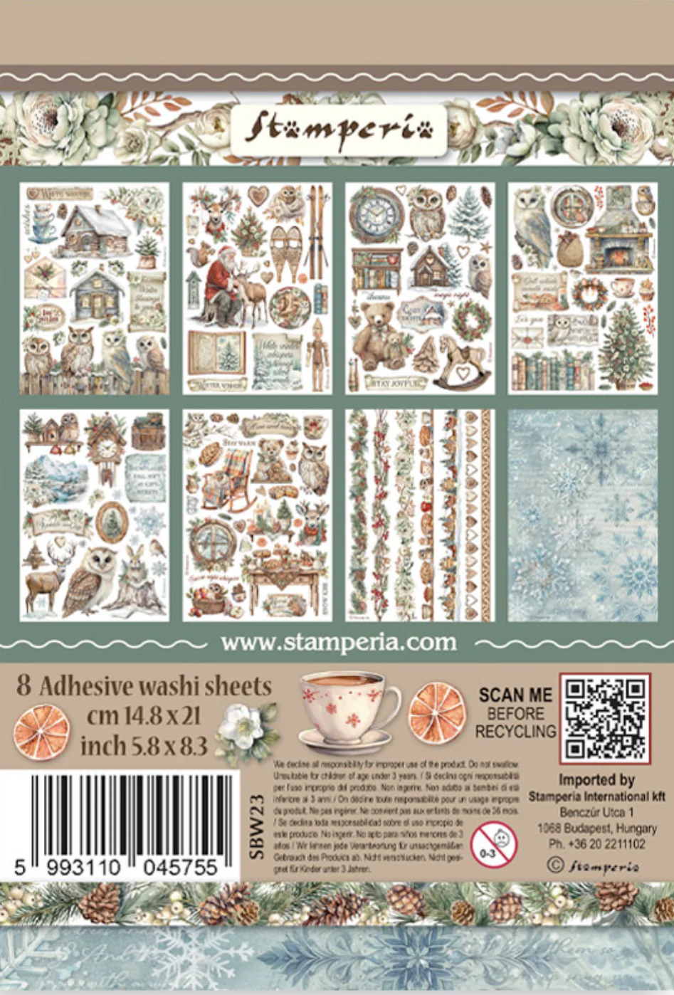 Stamperia The Owl’s House Washi Pad (8 Sheets) - Image 2