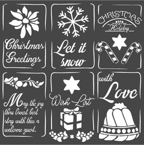 Stamperia Thick Christmas Tags Stencil - Image 3