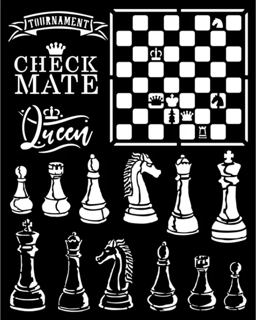 Stamperia Thick Stencil  - Alice Check Mate - Image 4