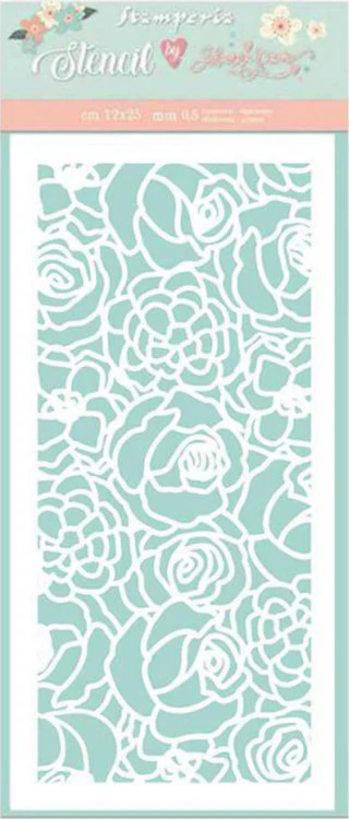 Stamperia Thick Stencil Circle of Love Texture Roses - Image 2
