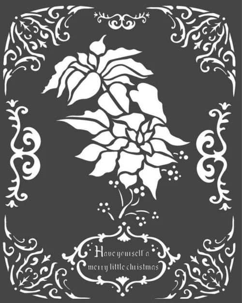 Stamperia Thick Stencil Poinsettia - Image 3