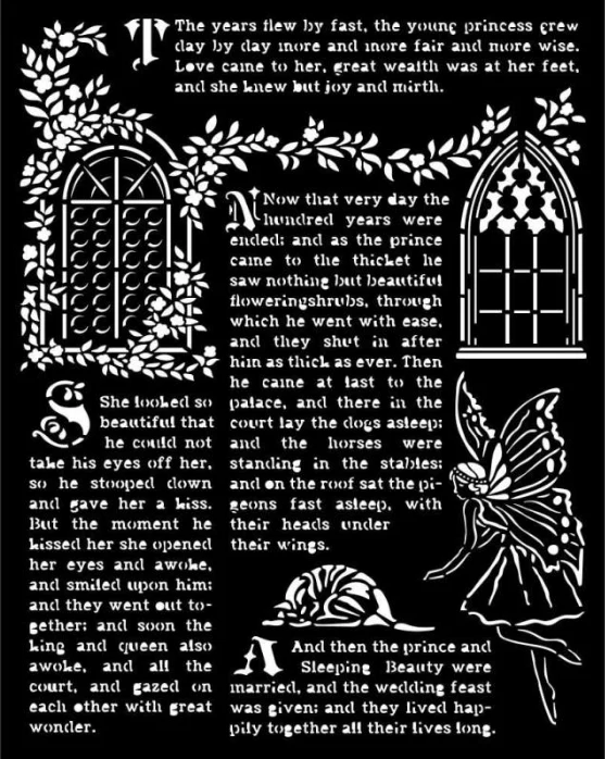 Stamperia Thick stencil - Sleeping Beauty Windows