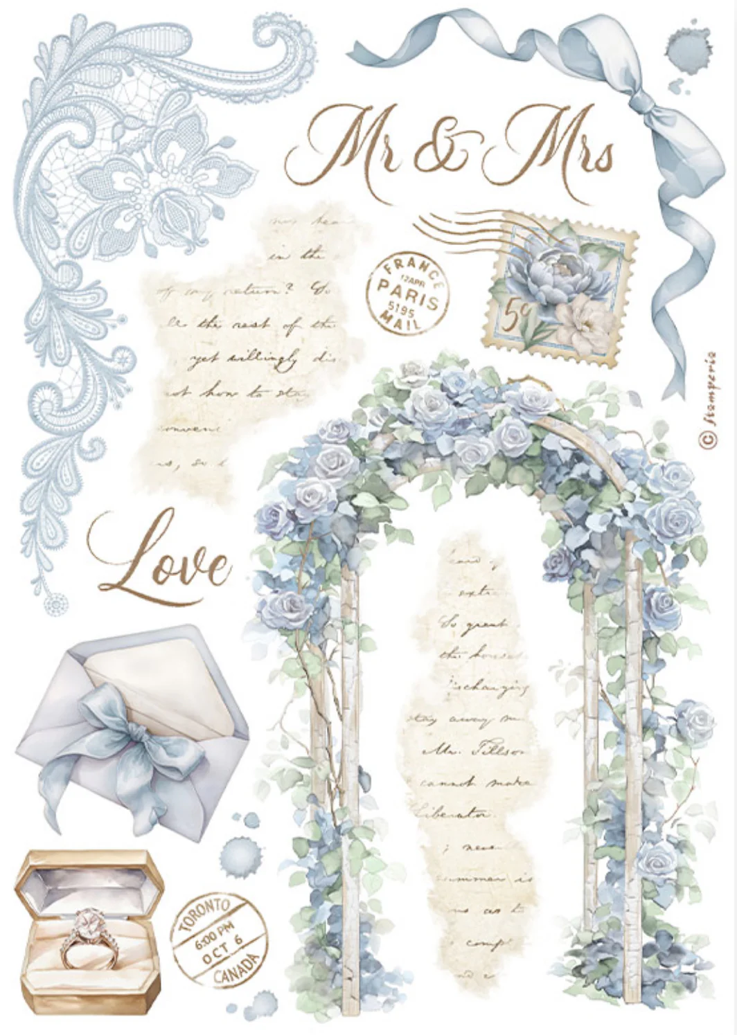 Stamperia Timeless Washi Pad (8 Sheets) - Image 6