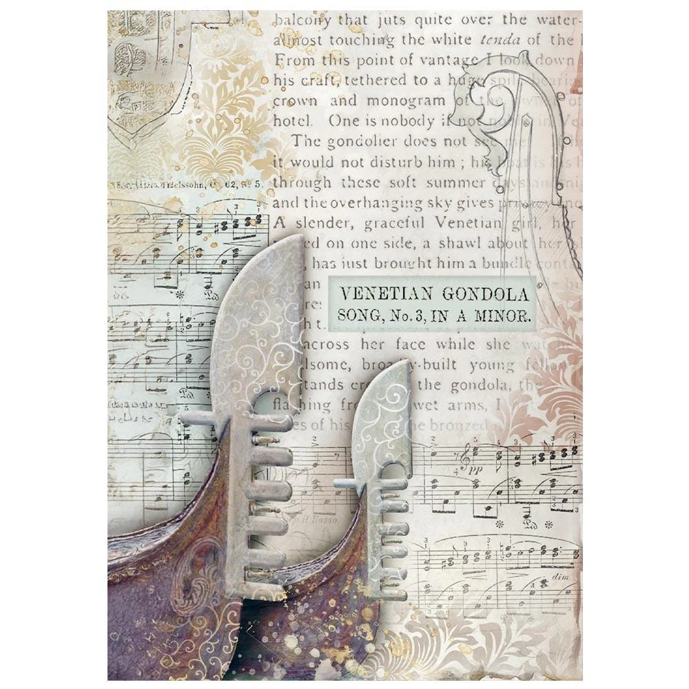 Stamperia Venice Backgrounds A6 Rice Papers (8/Pk) - Image 2