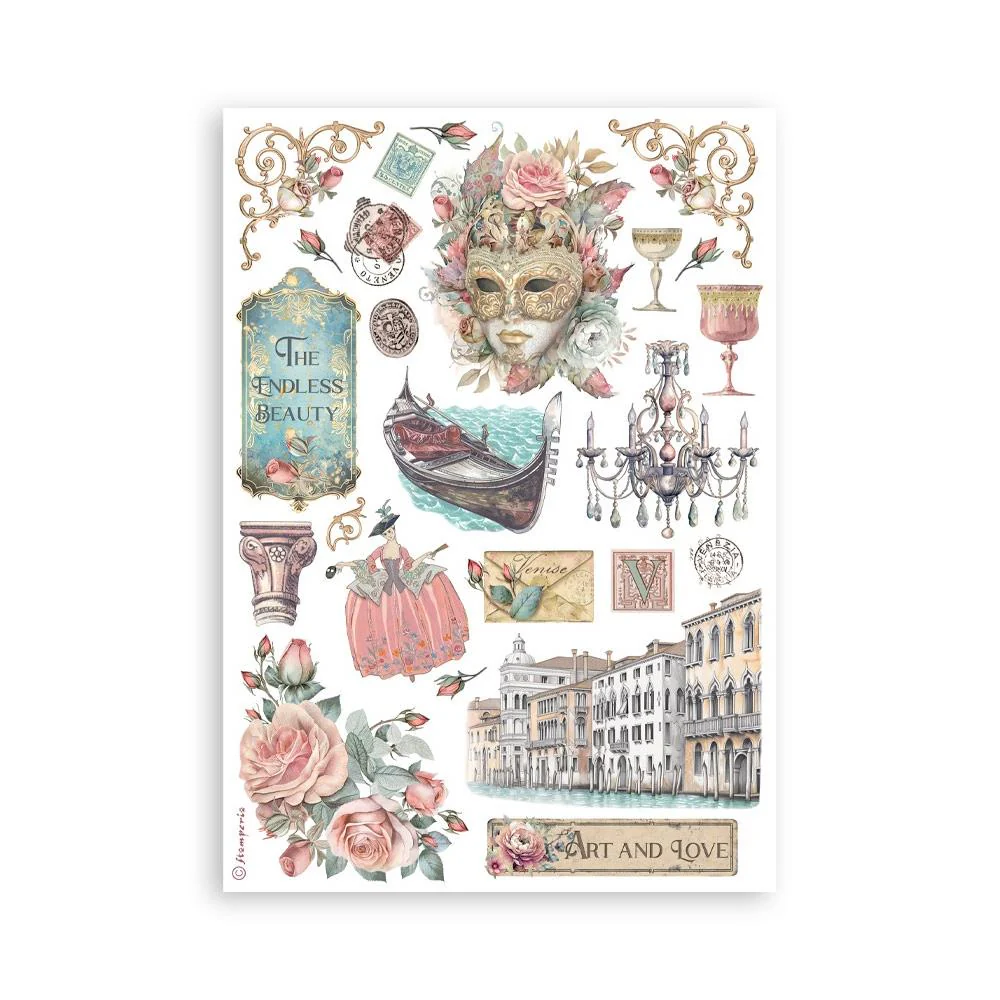 Stamperia Venice Washi Pad (8 Sheets) - Image 3