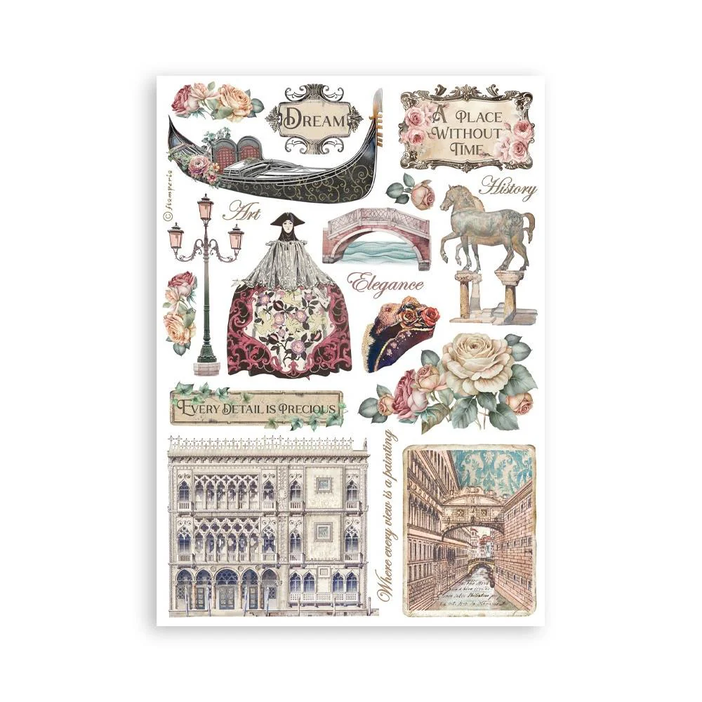 Stamperia Venice Washi Pad (8 Sheets) - Image 7