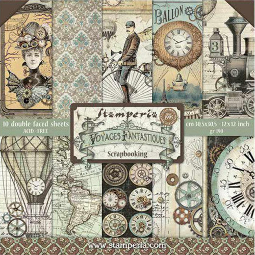 Stamperia Voyages Fantastiques 12” x 12” Paper Pack - Image 12